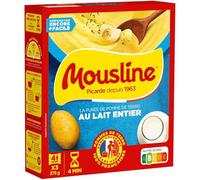 MOUSLINE - Purée onctueuse au lait entier pour un repas gourmand et rapide (3 sachets de 125g) - Le lot de 4