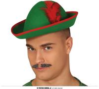 Mousquetaire Chapeau Médiéval Carnaval Coiffure Rouge Bord Plume Bandit Robin des Bois Costume Vert Rouge Princesse Aventurière, Couleur : Vert