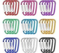 Mousqueton 36 Pcs Taille 4 Forme D Anneau Porte Clé Mini Escalade Petit | Aluminium, Pour Accroche Et Sac, Léger, Couleurs Assorties, Trente-Six Unités, Set, Outdoor, Randonnée, Bricolage, Camp