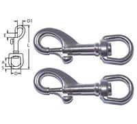 Mousqueton 80mm Targette à Emerillon (Lot de 2) INOX 316 - A4