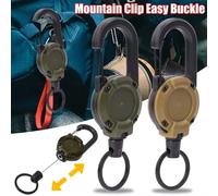 Mousqueton à câble rétractable robuste, boucle en acier à ressort, porte-clés, accessoire sportif d'extérieur, outil porte-clés Army green - 5PCS