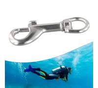 Mousqueton à double extrémité en acier inoxydable pour plongée sous-marine avec boucle pivotante, adapté pour fixer les bouées et l'équipement de plongée en toute sécurité (70 mm)