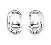 Mousqueton à double verrouillage avec design anti-mauvaise ouverture - 4,4 cm - Mousqueton en acier inoxydable forgé à froid pour camping en plein air, porte-clés - 2 clips à boucle ouverte