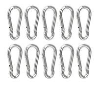 Mousqueton à Ressort Mousqueton en Acier Inoxydable Boucle de Suspension de Corde de sécurité Robuste pour Le Camping en Plein air randonnée en Acier Inoxydable 304 10 pièces
