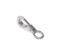 Mousqueton à Sangle avec Œil Rond Crochet Ressort Clip Métallique Fermeture Sécurisée Conception Marine pour Fixations Rapides en Acier Inoxydable 316, 0 17g