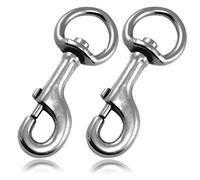 Mousqueton à targette avec émerillon en Acier Inoxydable, idéal pour Les paracordes, Fabrication d'une Laisse pour Chien ou d'un Porte-clé, Taille: XL, de la Marque Ganzoo - Lot de 2 mousquetons