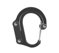 Mousqueton À Verrouillage - Boucle De Voyage En Alliage D'aluminium En Forme De D, Crochet Pivotant À 360 ° Avec Doubles Articulations Pliantes, Adaptée Au Camping, À La Randonnée, À La Pêc - Noir + S