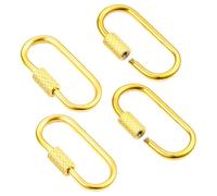 Mousqueton à vis ovale en acier inoxydable, 4 pièces, mousqueton doré, lien rapide de 26mm, Clip à crochet pour porte-clés pour sac main, bricolage, bijoux