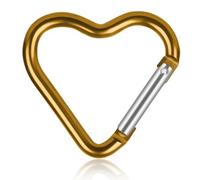 Mousqueton Boucle Forme Coeur Clip Sécurité en Aluminium Boucle de Suspension Camping Clip de Chaîne pour Bouteille d'eau Clips d'escalade Mousqueton pour Hamac pour L'extérieur (Jaune)