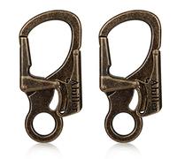 Mousqueton de Sécurité Ahiller avec Verrou Double - Anneau de Clés 7,9 cm en Alliage de Zinc pour Activités Outdoor (Cuivre Foncé-2P)