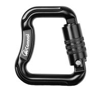 Mousqueton d'escalade Compact Mousqueton à Verrouillage Automatique Clip d'alpinisme Matériel de Survie en Alliage D'Aluminium Robuste Approprié pour, Noir