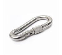 Mousqueton en acier inoxydable 304 M4/m5/m6, 5 pièces, mousqueton, porte-clés avec verrou à écrou for l'escalade, crochet de sécurité Camping, différentes tailles Pour Camping Randonnée(M5-50.0mm)