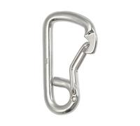 Mousqueton en acier inoxydable - 8 x 80 mm - mousqueton - Pour balançoire, camping ou slackline - Mousqueton de pompier