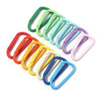 Mousqueton en alliage pour porte-clés, 10 pièces, Clip coloré en forme de D, crochet à boucle à ressort pour bricolage, sac à main de Camping en plein air, accessoires Red