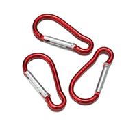 Mousqueton en Aluminium pour Porte-clés, Boucle en D, Mousqueton à Ressort pour Fermoir de Porte-clés, Outil de Camping en Plein air et Fabrication de Bijoux, 5 pièces/lot(Red,46.5x22mm)