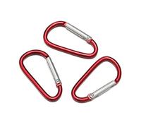 Mousqueton en Aluminium pour Porte-clés, Boucle en D, Mousqueton à Ressort pour Fermoir de Porte-clés, Outil de Camping en Plein air et Fabrication de Bijoux, 5 pièces/lot(Red,45.5x24mm)