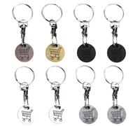 Mousqueton En Métal, 8 Pièces, Jetons De Chariot, Pièces De Panier De Courses Britanniques, Jetons De Tramway, Porte-Clés De Chariot