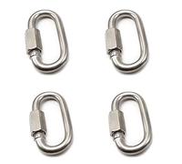 Mousqueton INOX,4 Pièces Quick Link D Forme Mousqueton Maillons Maillon Rapide avec Une capacité de Charge de 500kg pour la Maison Le Camping Hamacs l'escalade la Randonnée Les Voyages
