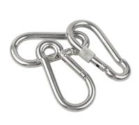 Mousqueton Inox Mousqueton à ressort en acier inoxydable M4-M8 304, lien rapide, anneau de verrouillage, crochet, manille, attache chaîne(Standard M4,3 PCS(Customize))