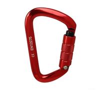 Mousqueton léger en aluminium 25 kN avec verrouillage lisse pour équipement de randonnée et d'escalade (rouge)