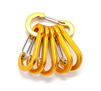 Mousqueton, Lot de 6 mousquetons en Alliage d'aluminium, Crochets Voyage, Boucle à Ressort sécurité, Porte-clés, Camping, Escalade, Survie, Accessoires d'utilisation Quotidienne(6pcs Yellow)