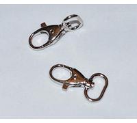 Mousqueton Métal Argenté, Fermoir, Tête Pivotante - 38 x 21 mm pour Sangle Polypropylene, Lanière de Sac de 15mm de large