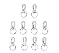 Mousqueton Métallique avec Porte-Clés, 10 Pièce Mousqueton Détachable Pivotant Métal Anneaux Porte Clé Crochet Porte Clef Porte-Clés Anneau Porte-Clés Détachable pour la Clé de Voiture