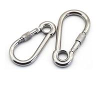 Mousqueton, Mousqueton d'escalade à vis en Acier Inoxydable 304, maillons Rapides, Mousqueton de sécurité, Anneau Connexion chaîne, Boucle(M4,2PCS)