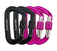 Mousqueton Outmate 12 kN en alliage d'aluminium, solide, 1 200 kg, équipement parfait pour hamacs camping randonnée porte-clés et utilitaires