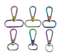 Mousqueton Pivotant 10/20Pcs 13/16/20/25/32/38mm Swivel Lobster Buckle Metal Spring Clip Hook Snap Luggage Bag Strap Webbing(Colored,32mm-10Pcs)