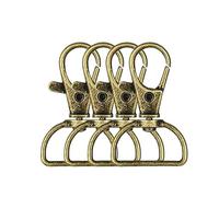 Mousqueton Pivotant 10pcs Swivel Clasp Lanyard Snap Hooks Keychain Clip Hook Metal Lobster Claw Clasps For Key Rings(Color 4,20mm)