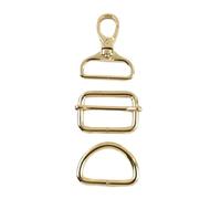 Mousqueton Pivotant 2/5pcs 16-32mm Metal Bag Strap Buckles Swivel Lobster Clasp Tri-Glide Slider D Ring Buckle Snap Hook DIY(LightGold,16mm-2Sets)