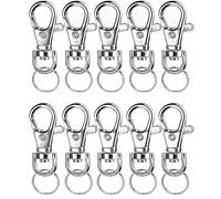 Mousqueton Pivotant 20 Pcs/Pack Silver Swivel Snap Hooks With Key Rings For Keychains Lanyards Jewelry Making Art Crafts(Clasps Key Ring 18mm)