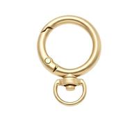 Mousqueton Pivotant 5/10/20/30 Pcs Round Spring Snap Hooks Swivel O Rings Buckles Clips For Bags Purses Keychain DIY(Light Gold,30 Pcs)