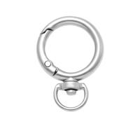 Mousqueton Pivotant 5/10/20/30 Pcs Round Spring Snap Hooks Swivel O Rings Buckles Clips For Bags Purses Keychain DIY(Silvery,30 Pcs)