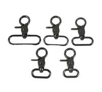 Mousqueton Pivotant 5/10Pcs 20-50mm Metal Buckles Swivel Lobster Clasp Bag Strap Connect Buckle Garment Keychain Hook Snap DIY(GunBlack,25mm-5Pcs)