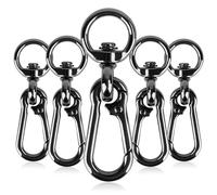 Mousqueton Pivotant, 6pcs Pivotant Déclencheur Clips, 360°Mousqueton Laisse Chien avec Porte Clé, Petit Mousqueton Porte Clé Robuste, Métal Pivotant Keychain pour alpinisme,pêche,extérieur,porte-clés
