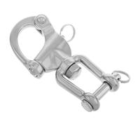 Mousqueton Pivotant Robuste à Pression en Acier Inoxydable Argenté | Fixation Sûre et Maniement Facile, Usage Maison et Marine, Clip Rotatif Polyvalent