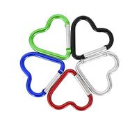 Mousqueton Porte Clé 5 Pièces Mousqueton Clip Petit Mousqueton Porte Clé Couleur Porte-Clés en Forme De Coeur Mousqueton Boucle Multifonctionnel De Plein Air des Sports Carabiner Clip