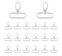 Mousqueton Porte Clef Métal 20 Pièces Anneaux,mousqueton sac a main,Porte-clés Rotatif,petit mousquetons,Boucles d'attache pour sac main Diamètre intérieur de l'anneau pivotant pour portes-clés(38mm)