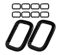 Mousqueton Porte-clés Rectangulaire 10pcs en Alliage D’aluminium Noir