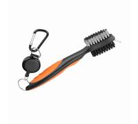 Mousqueton Rétractable Brosse de Nettoyeur de Rainure de Club Outil de Nettoyage de Multifonctionnel pour Les Amateurs de Plastique Léger Noir Orange 31x3,4 Cm