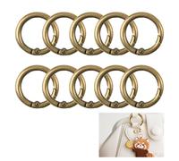 Mousqueton Rond Anneau Sac a Main, 10pcs 27mm Anneaux Porte Clé Boucle à Ressort en Acier Crochet Clips Bronze Attache Porte Clef Accroche Sac Fermoir Mousqueton pour Travaux Manuels