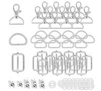 Mousqueton sac a Main 50Pcs Mercerie couture accessoire,Sangle couture Boucles sac à dos, Mousqueton Pivotant Couture,Anneau sac a main, Attache sac,Pivotant Snap Crochets avec Aimant （Argent 32MM）