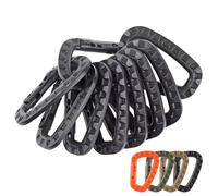 Mousqueton tactique en plastique, porte-clés en forme de D, crochet à ressort dur, pour Camping en plein air, randonnée, outils EDC, 4/8/16 pièces 4 pièces - noir