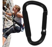 mousquetonen d'aluminium - mousquetonplat en forme de D 5D | Clip de sécurité d'escalade, accessoires de camping pour sac à dos, porte-clés de batterie externe, fermoir à ressort solide et d