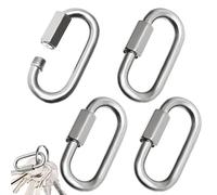 Mousquetons d'escalade,Attache en Acier Inoxydable à Verrou Tournant Robust - Pack de 4 Mousquetons Robuste en Forme D pour Escalade | pour Randonnée Camping Sac à Dos Tente Voyages Hamac Sécurité