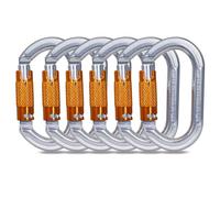 Mousquetons d'Escalade en Aluminium - Verrouillage Robuste pour l'Alpinisme, l'Escalade à Bascule, Descente en Rappel (22KN-6Pack)