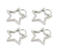 Mousquetons Porte-clés à Ressort, 4 Pcs Boucle Mousquetons de 3,3cm, Alliage de Zinc, Forme d'étoile, Anneau Porte-clé pour Camping, Pêche, Randonnée, Voyages