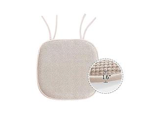 Mousse à Mémoire Couleur Solide Galette De Chaise,Coussin De Chaise Avec Cravates Pour Chaises à Manger,Non-glissement Coussins D'assise Et De Chaise Coussinets Soft Mat Pour Les S-Beige 40x40cm